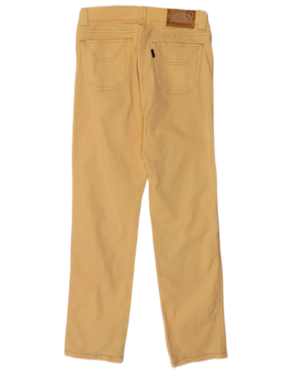 Jeckerson Damen gerade Freizeithose W31 L30 gelbe Baumwolle