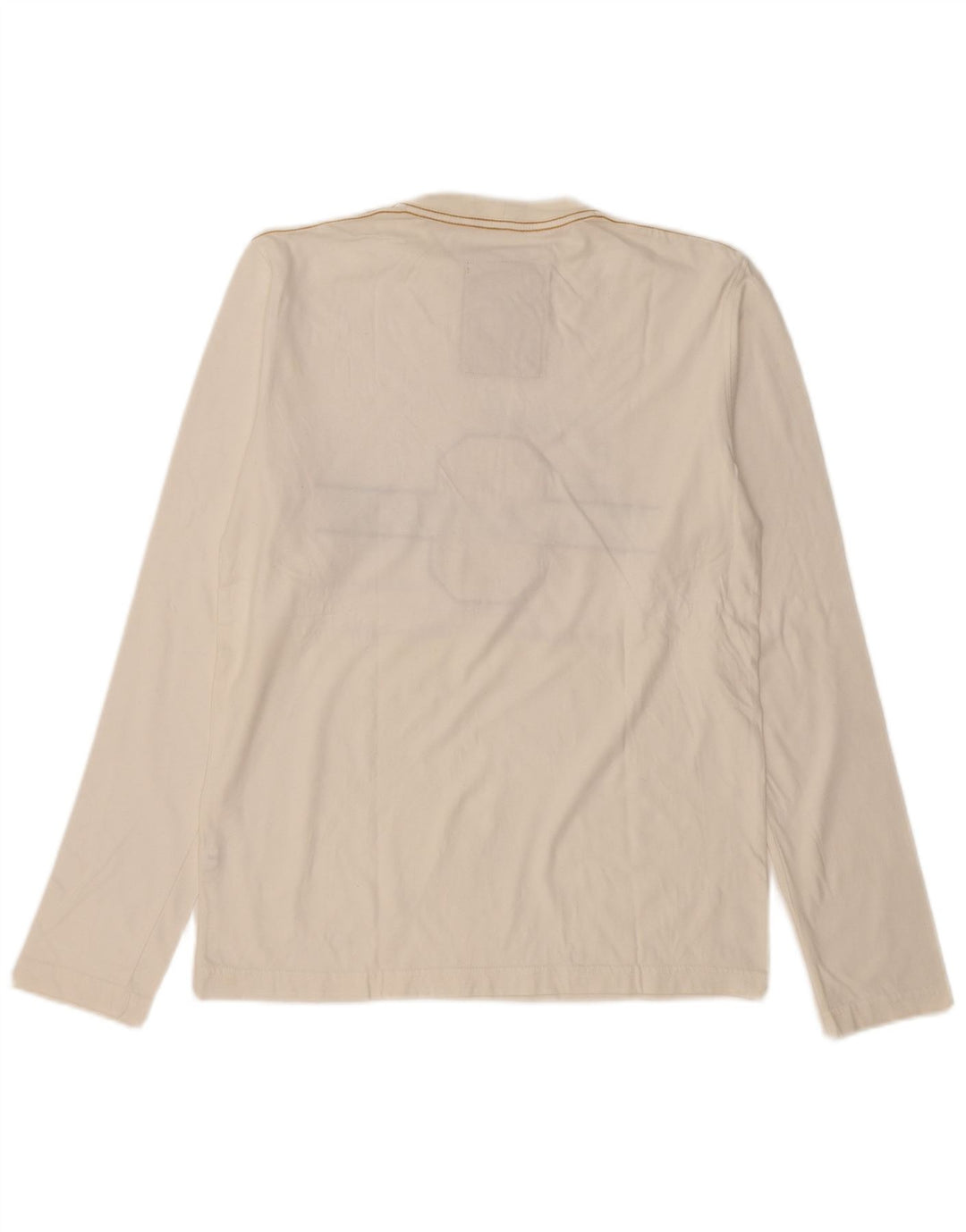 THINK PINK Herren-Grafikoberteil, langärmelig, XL, cremefarbene Baumwolle