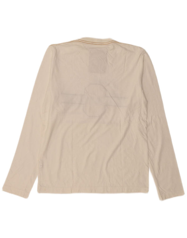 THINK PINK Herren-Grafikoberteil, langärmelig, XL, cremefarbene Baumwolle