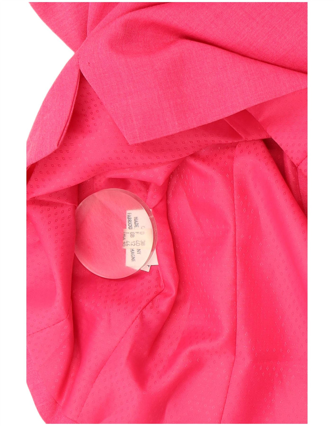 HUCKE Womens Bolero Jacket UK 12 Medium Pink Argyle/Diamond Polyester