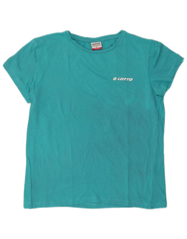 Lotto Damen T-Shirt Top UK 14 Mittelblaue Baumwolle