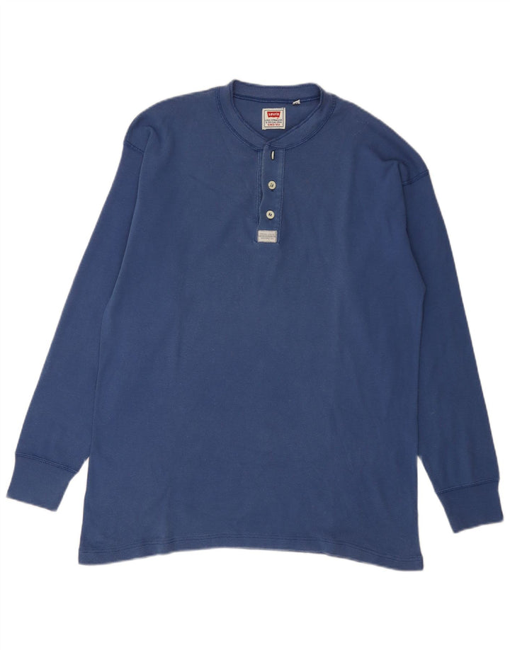 Levi's Herren Top Langarm XL Blau Baumwolle