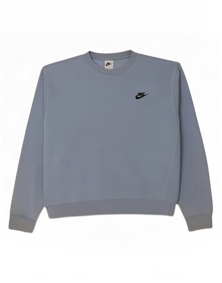Nike Herren-Sweatshirt-Pullover aus mittelblauer Baumwolle