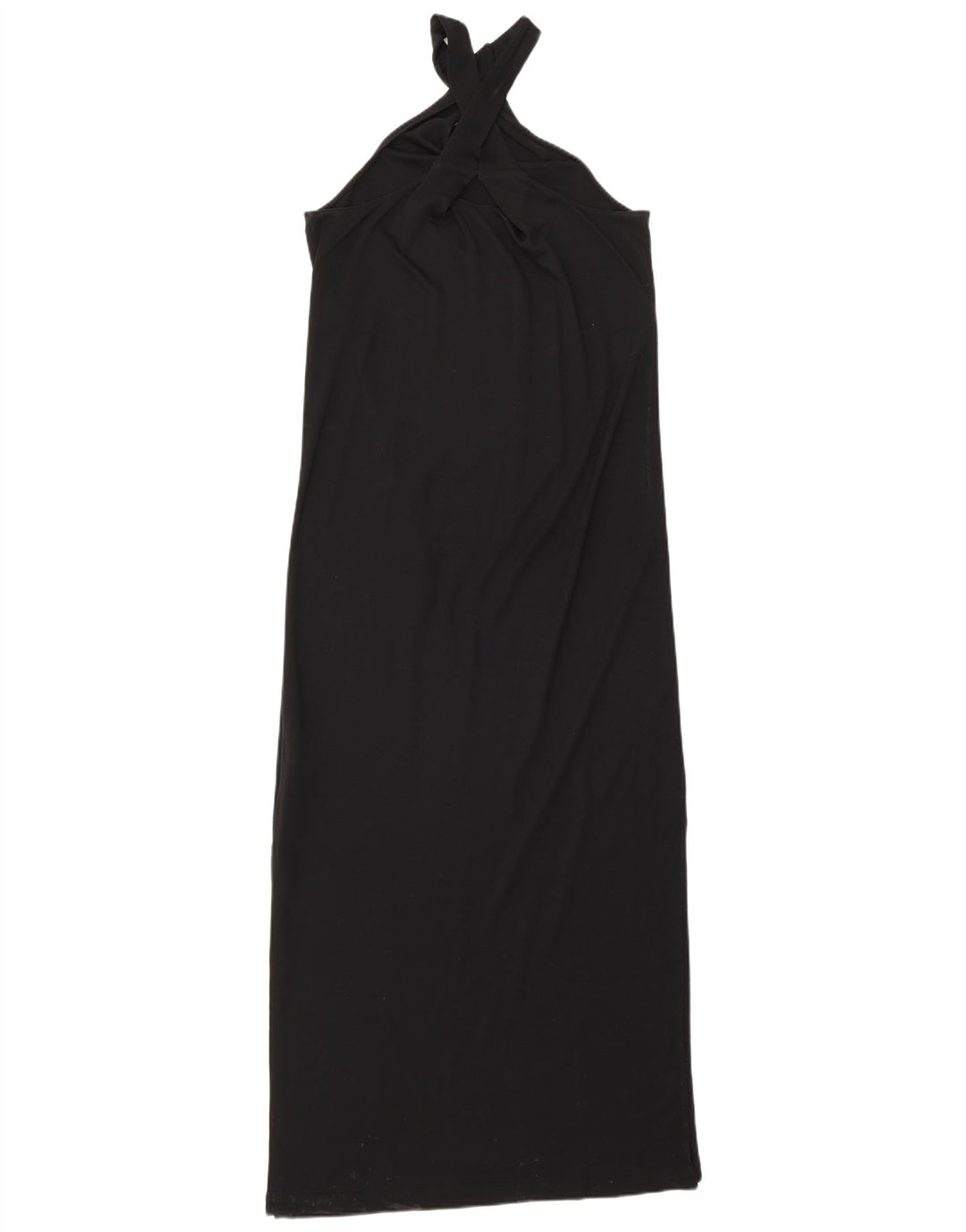 Massimo Dutti Damen Ärmelloses Maxikleid UK 10 Small Schwarz Lyocell