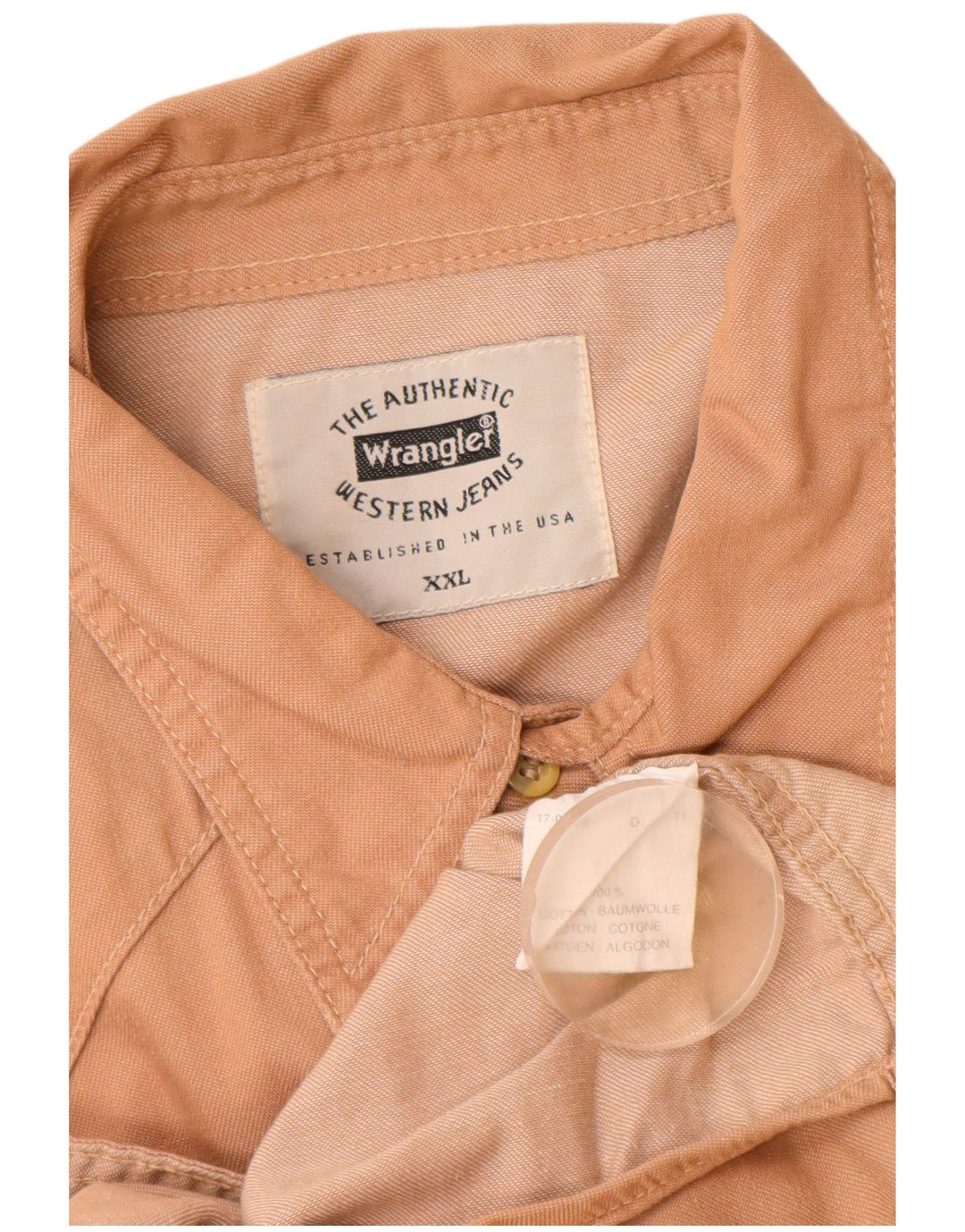Wrangler Herrenhemd 2XL Beige Baumwolle