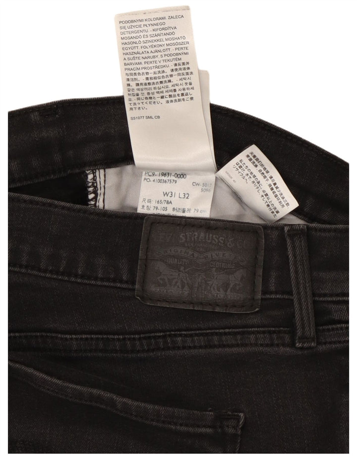 Levi's Damen Straight Jeans W31 L32 Schwarze Baumwolle