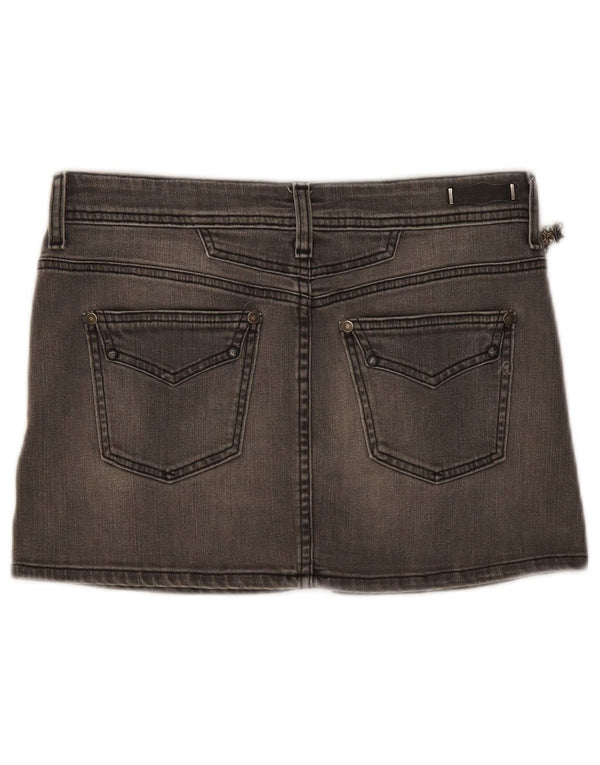 Replay Mini-Jeansrock für Damen, W28, mittelgraue Baumwolle