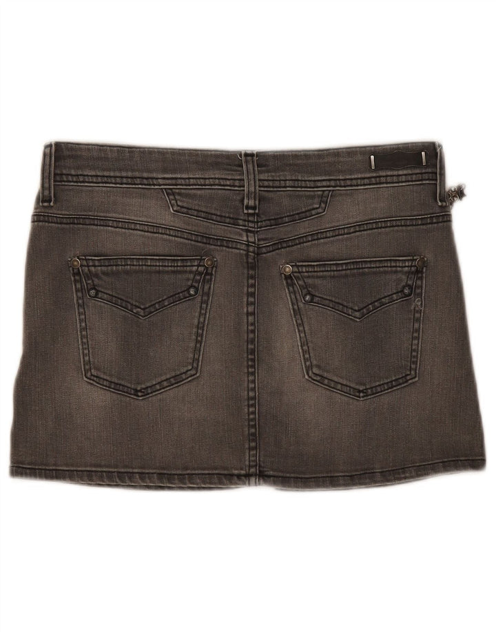Replay Mini-Jeansrock für Damen, W28, mittelgraue Baumwolle