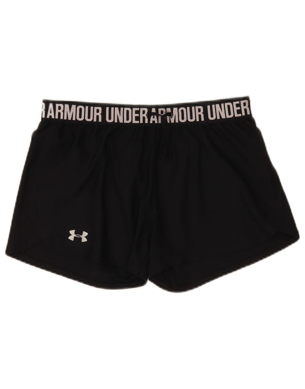 Under Armour Damen Heat Gear Graphic Sport Shorts UK 14 Medium Schwarz
