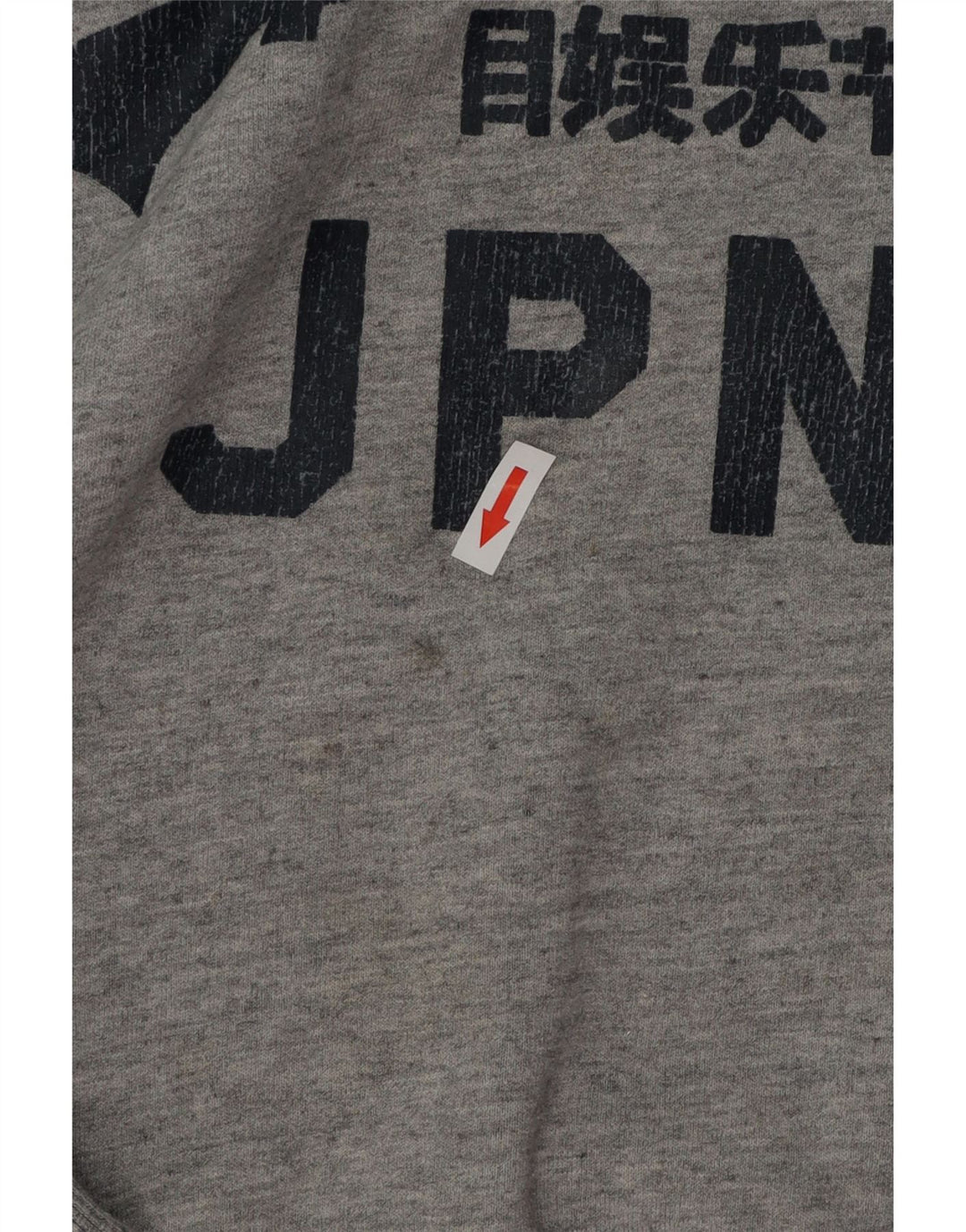 SUPERDRY Herren-Sweatshirt mit grafischem Muster, groß, grau gesprenkelte Baumwolle