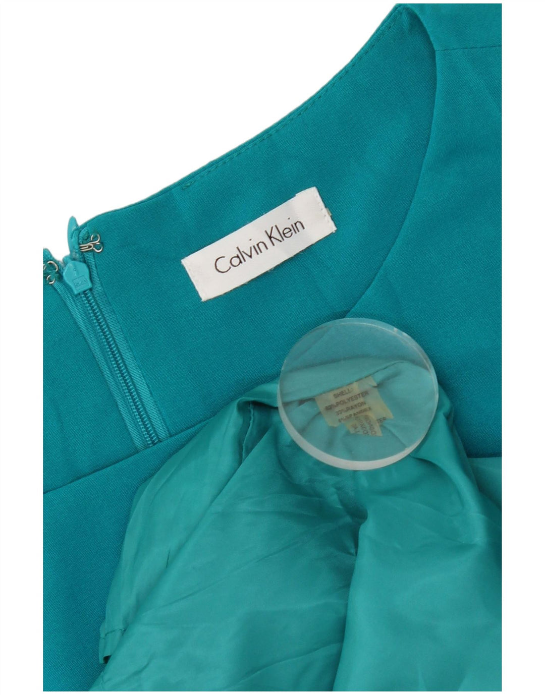 Calvin Klein Damen Ärmelloses Etuikleid UK 16 Large Blau Polyester