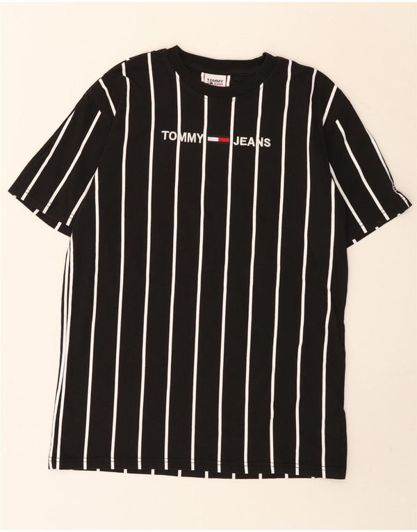 Tommy Hilfiger Herren Denizen Graphic T-Shirt Top Small Schwarz Gestreifte Baumwolle