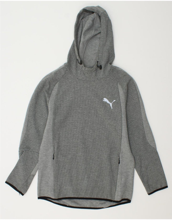 PUMA Mens Hoodie Jumper Small Grey Spotted Cotton Vintage Puma and Second-Hand Puma from Messina Hembry 