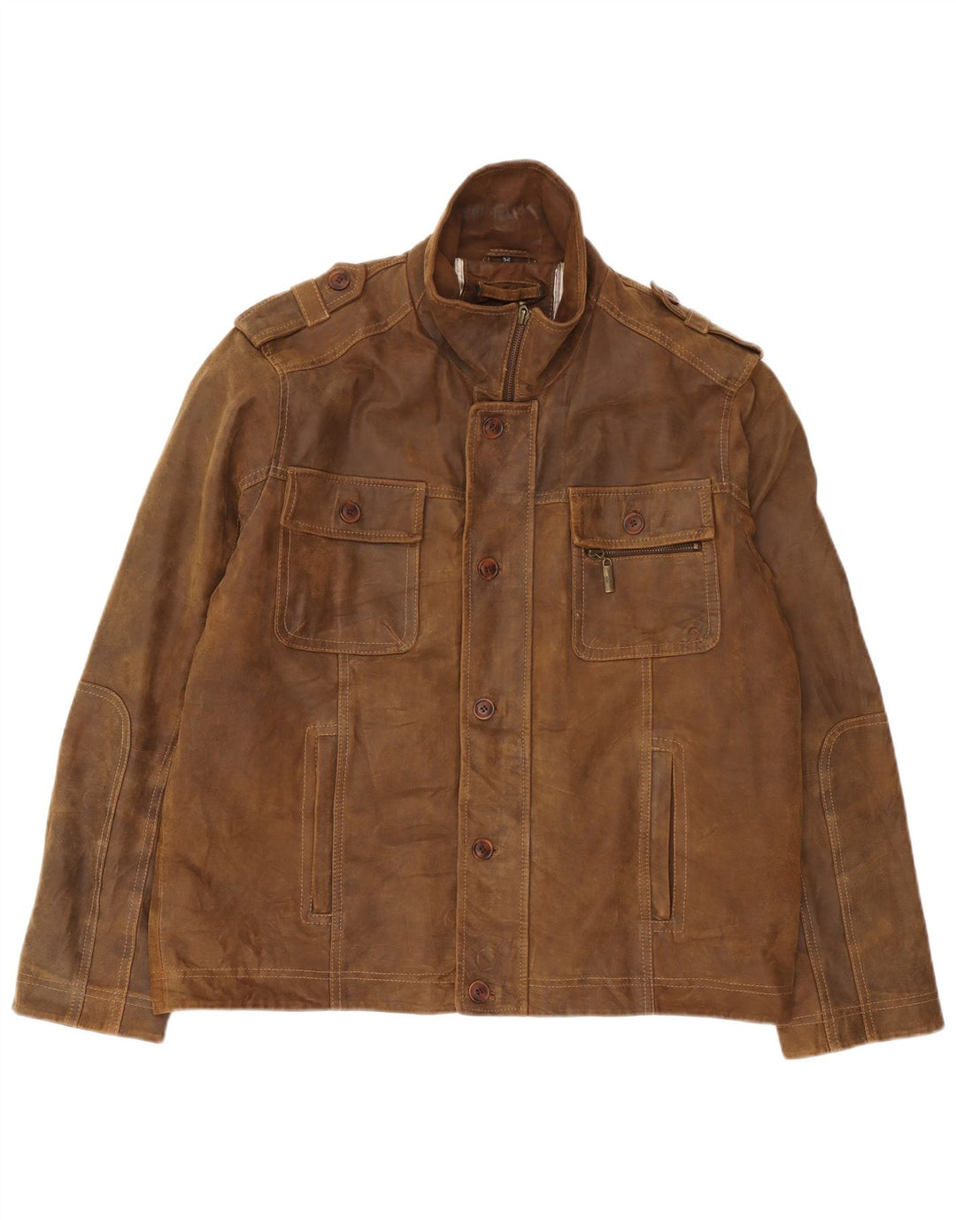 Engbers Herren Militär-Wildlederjacke IT 52 XL Braunes Leder