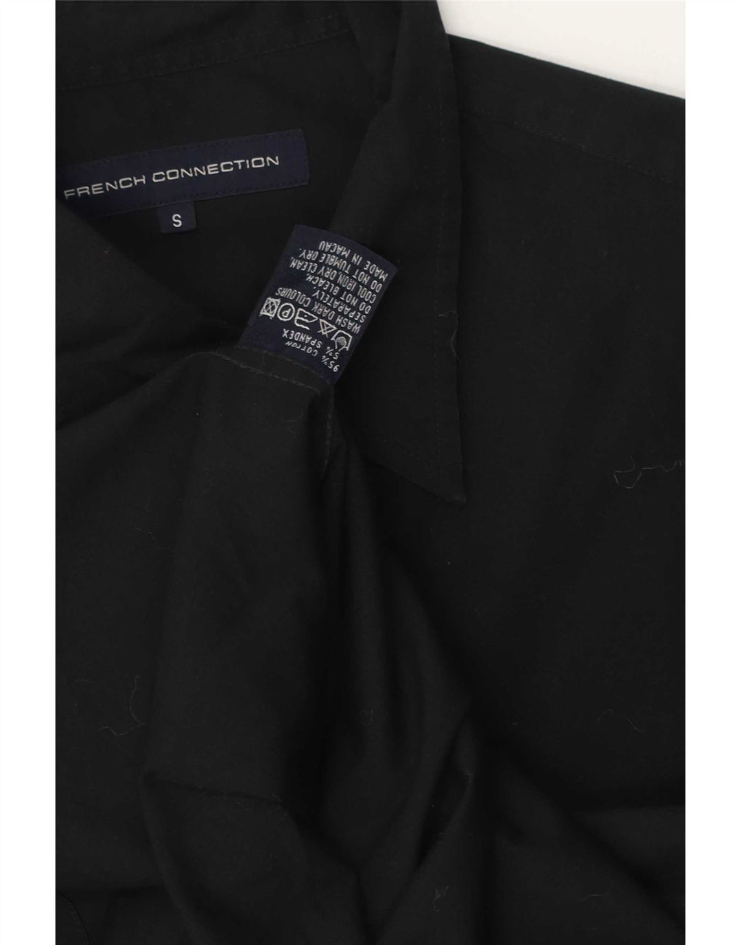 French Connection Herren-Hemd, Größe S, schwarze Baumwolle