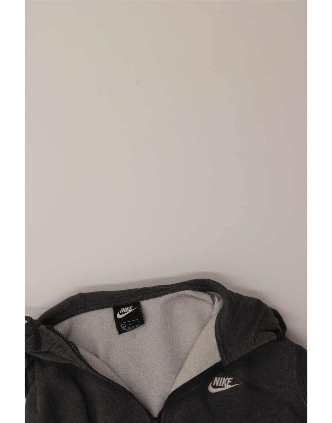 NIKE Mens Zip Hoodie Sweater Large Grey Cotton Vintage Nike and Second-Hand Nike from Messina Hembry 