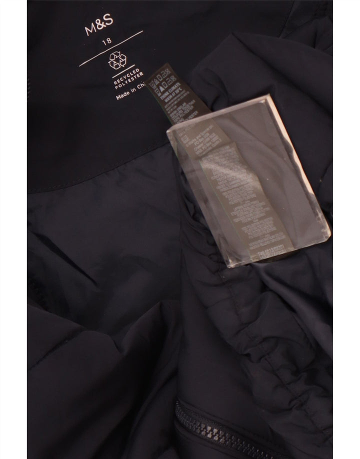 Marks & Spencer Wattierte Damenjacke mit Kapuze, UK 18, XL, Marineblau, Polyester