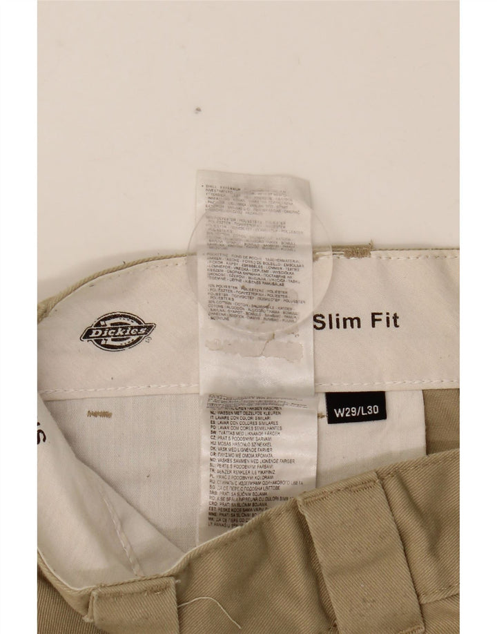DICKIES Herren Slim Fit Chinohose W29 L30 Beige Polyester