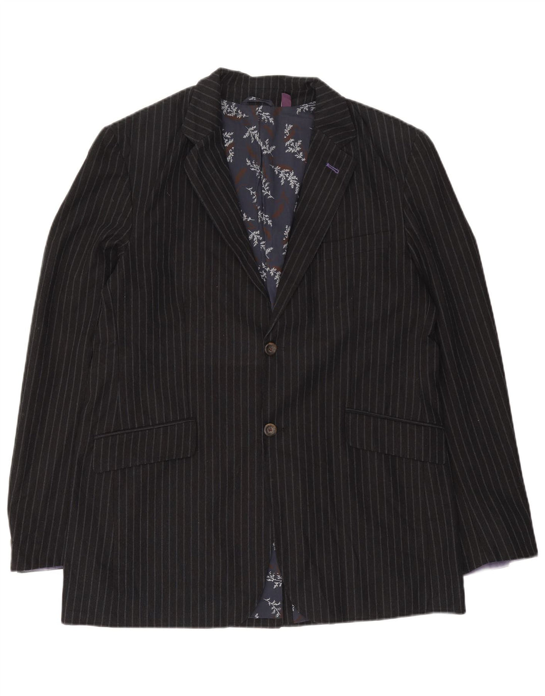 Ted Baker Herren-Blazer mit 2 Knöpfen, Größe 6 2XL, marineblaue Nadelstreifen-Baumwolle