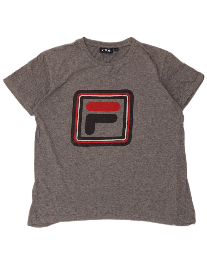 Fila Herren Grafik-T-Shirt-Oberteil Mittelgrau meliert