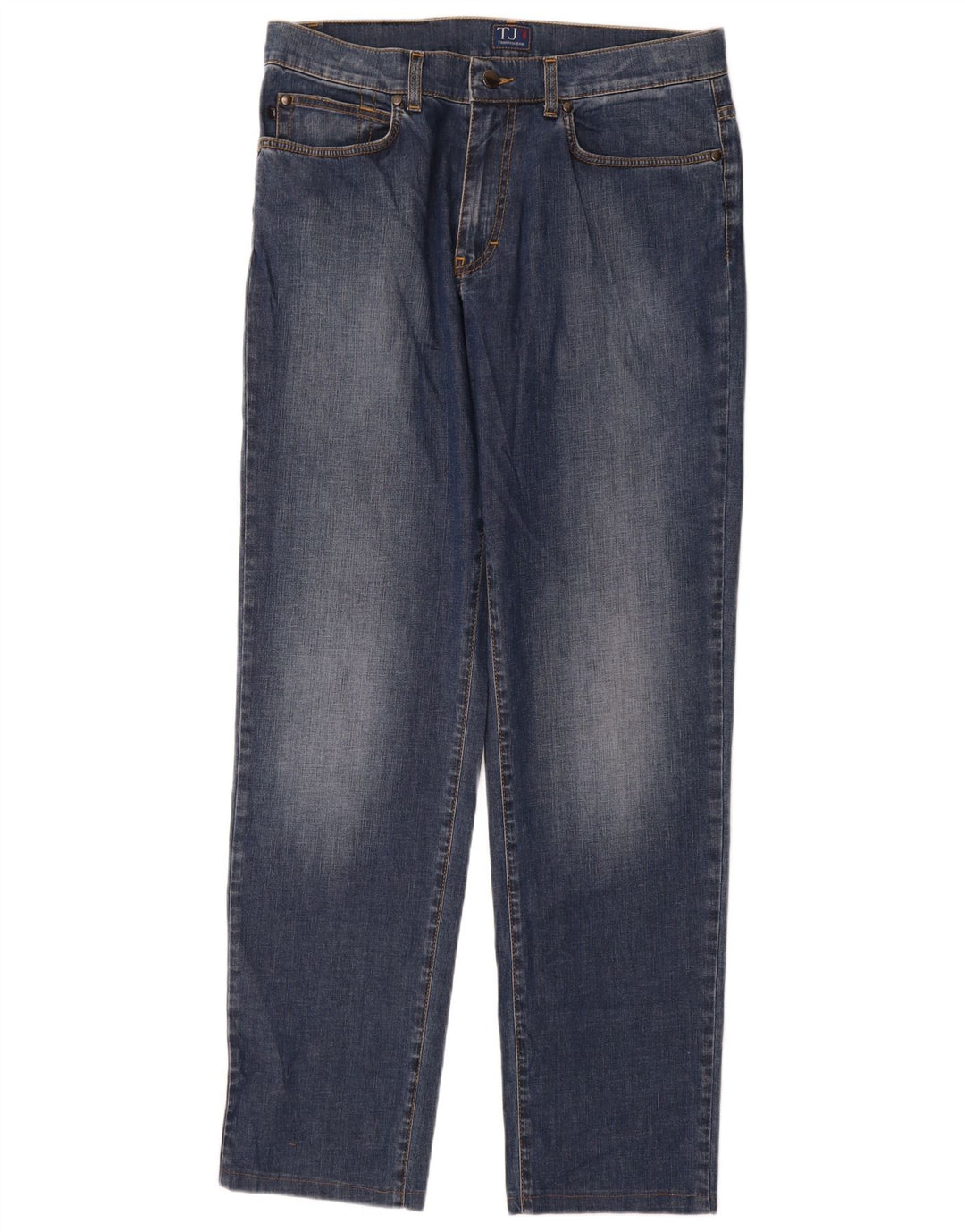 Trussardi Damen Straight Jeans W35 L32 Blaue Baumwolle