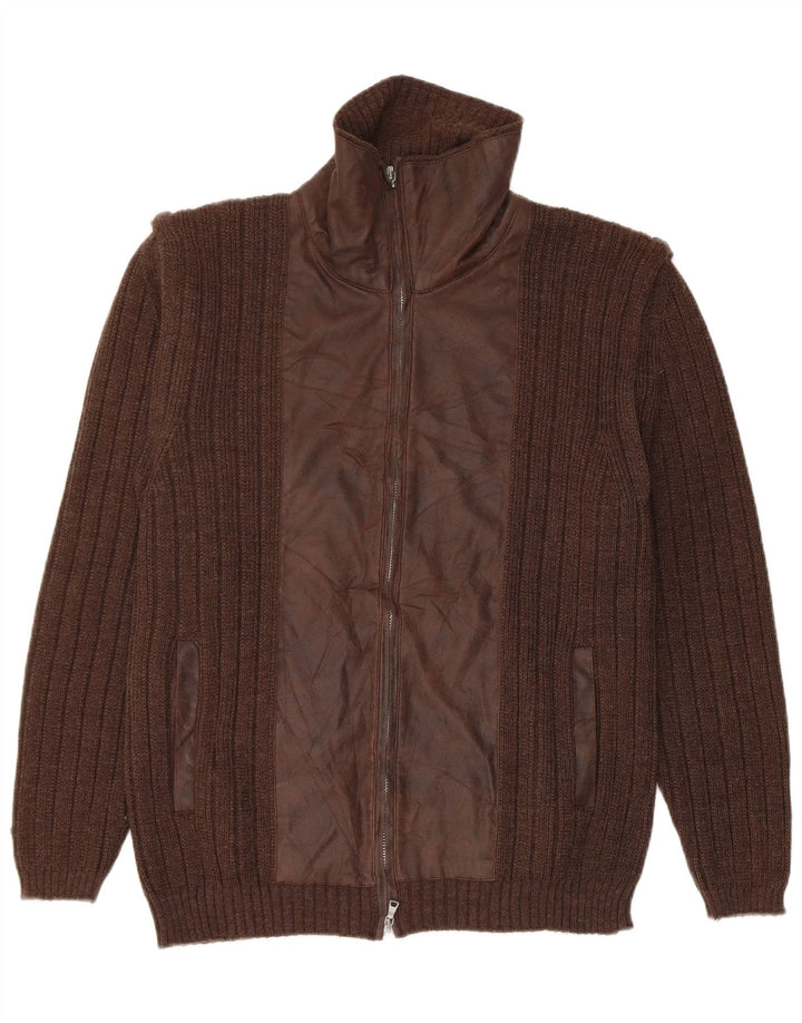 Ashwell Herren-Strickjacke IT 50 Mittelbraune Schurwolle