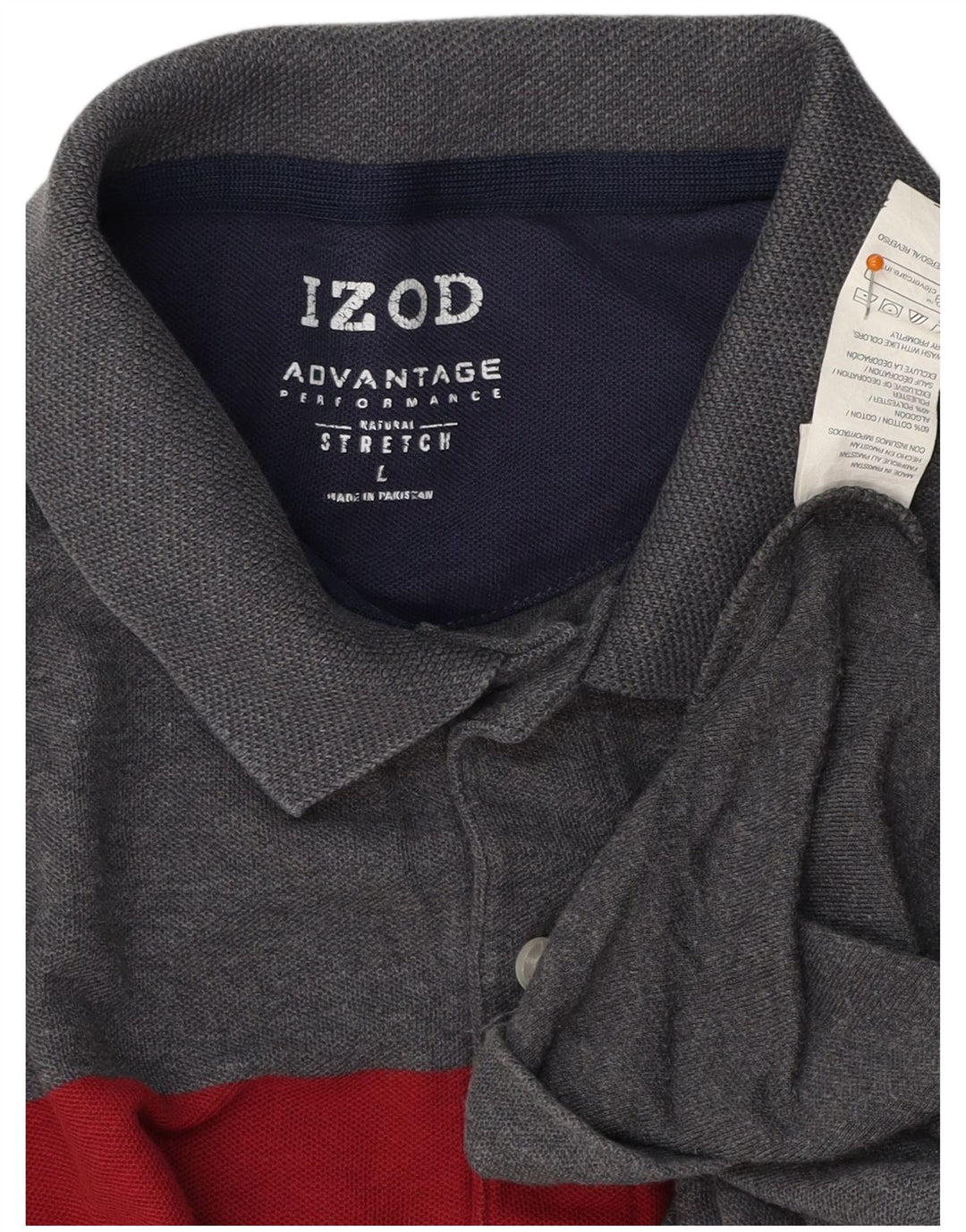 IZOD Herren-Poloshirt, groß, Grau, Colourblock-Baumwolle