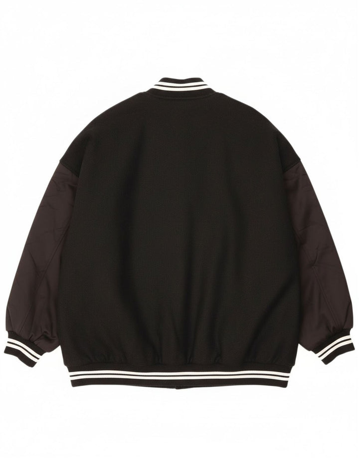 Übergroße Varsity-Jacke von Zara für Damen, UK 10, Small, Schwarz, Farbblock