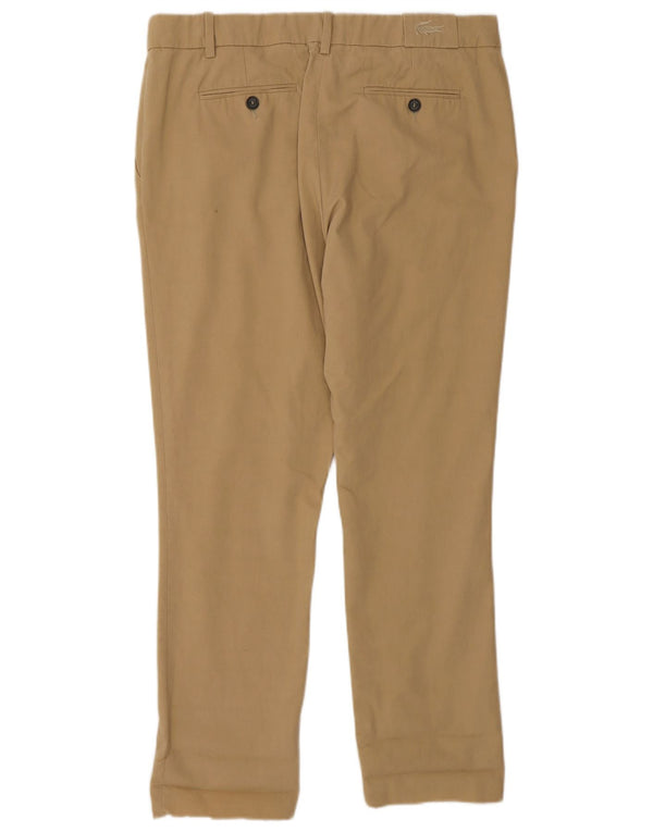 Lacoste Damen gerade Chinohose Größe 40 Medium W30 L28 Beige Baumwolle