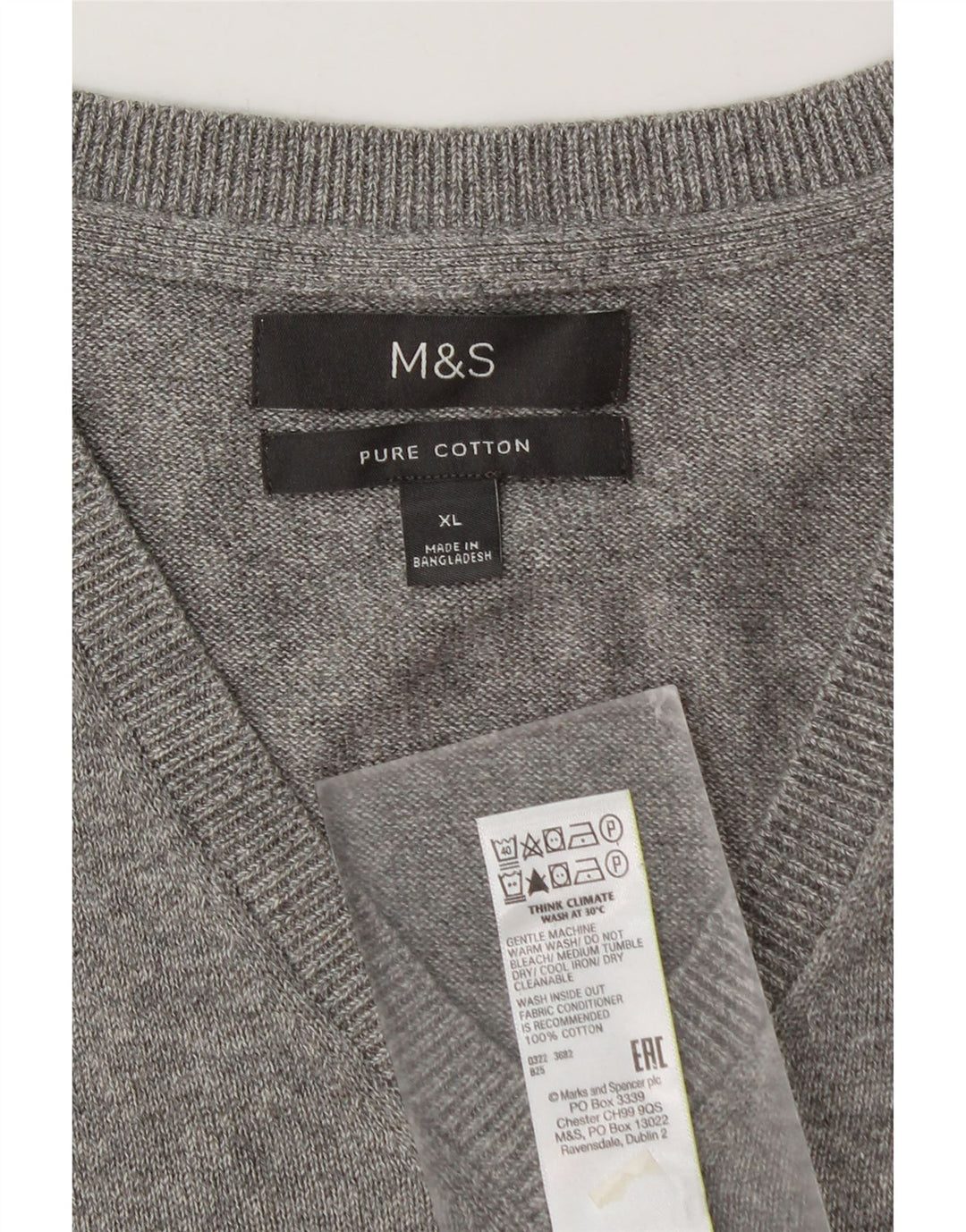 Marks & Spencer Herren Weste Tank Top XL Grau Baumwolle