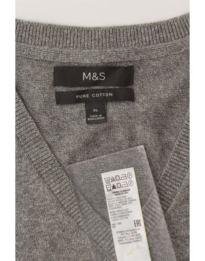 Marks & Spencer Herren Weste Tank Top XL Grau Baumwolle