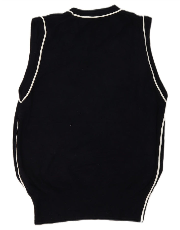 Zara Damen Weste Tank Top UK 10 Small Schwarz Viskose