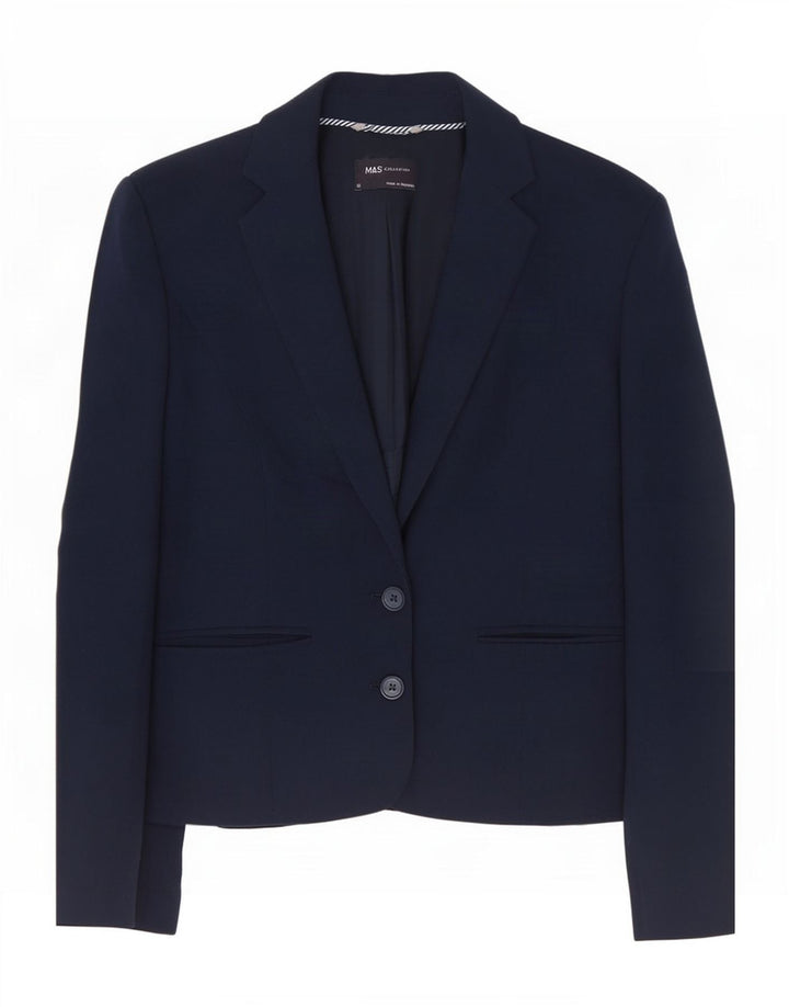 Marks & Spencer Damen-Blazerjacke mit 2 Knöpfen, Gr. 12, Mittelmarineblau
