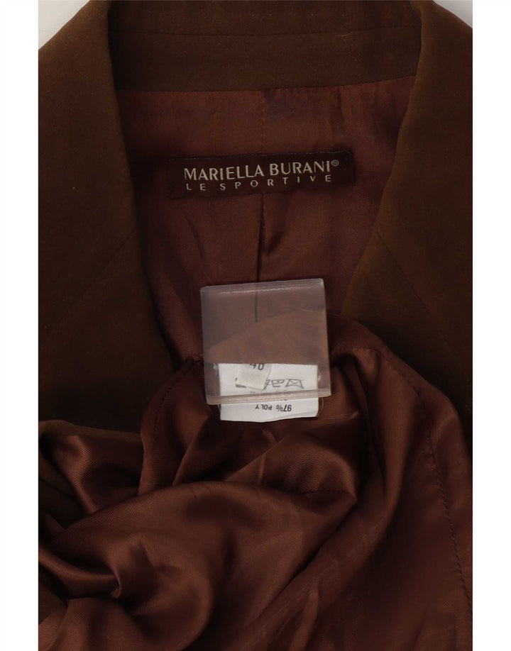 Mariella Burani Damen 3-Knopf-Blazerjacke EU 40 Mittelbraun