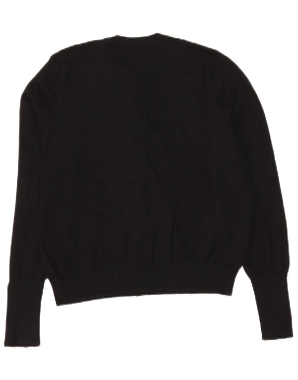 Marks & Spencer Damen Crop Cardigan Pullover UK 14 Large Schwarze Viskose