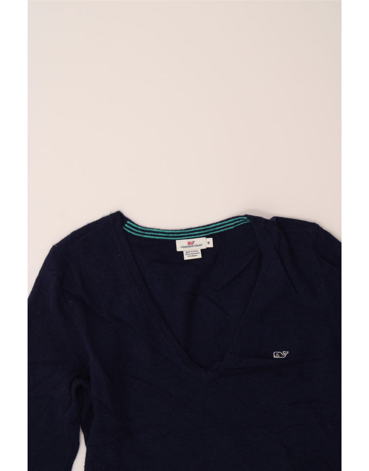VINEYARD VINES Womens V-Neck Jumper Sweater UK 14 Medium Navy Blue Vintage Vineyard Vines and Second-Hand Vineyard Vines from Messina Hembry 