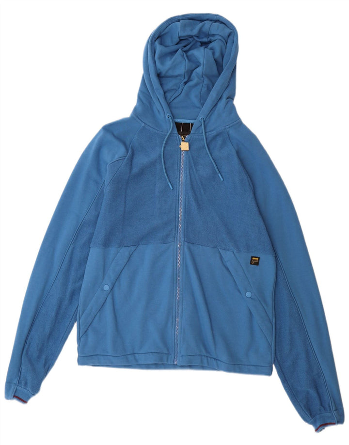 Fila Herren-Kapuzenpullover mit Reißverschluss, mittelblaue Baumwolle