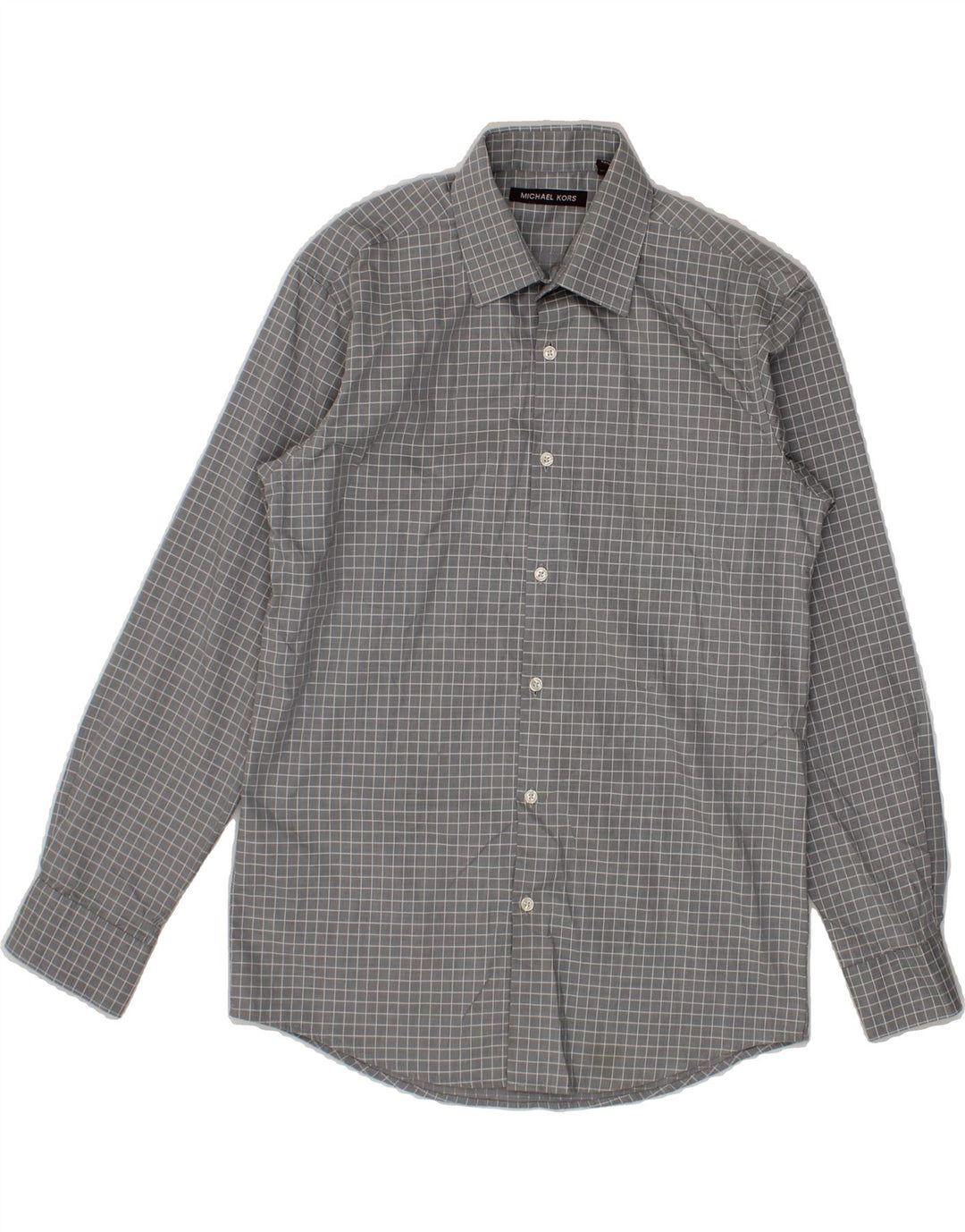 MICHAEL KORS Boys Shirt 15-16 Years Grey Check Cotton Vintage Michael Kors and Second-Hand Michael Kors from Messina Hembry 