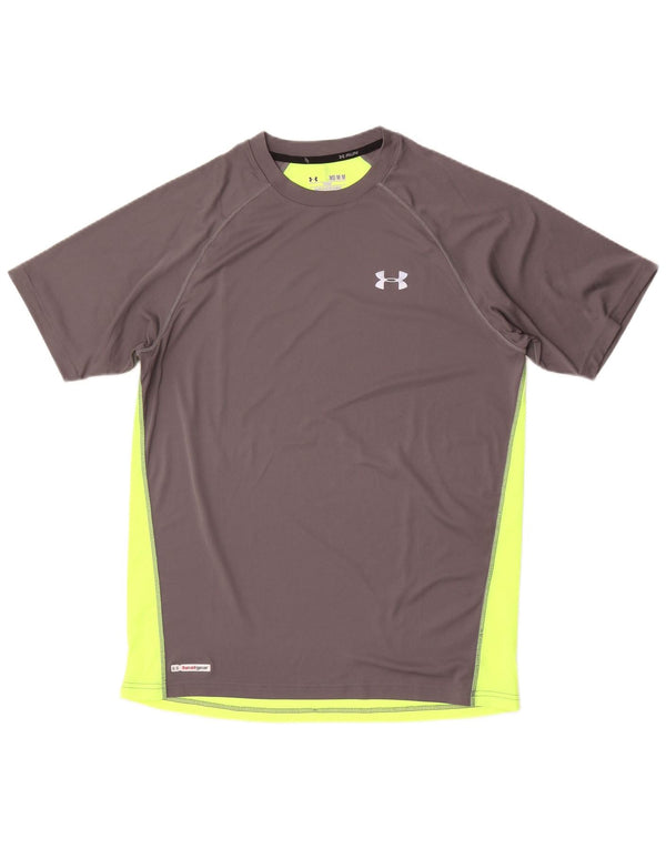 Under Armour Herren Heat Gear T-Shirt-Oberteil, Mittelgrau, Farbblock