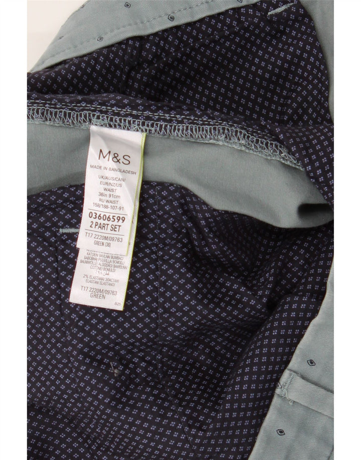 MARKS & SPENCER Mens Chino Shorts W36 Large Blue Spotted Cotton Vintage Marks & Spencer and Second-Hand Marks & Spencer from Messina Hembry 