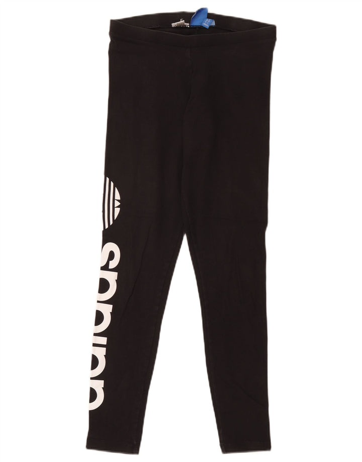 Adidas Damen Graphic Leggings UK 10 Small Schwarz