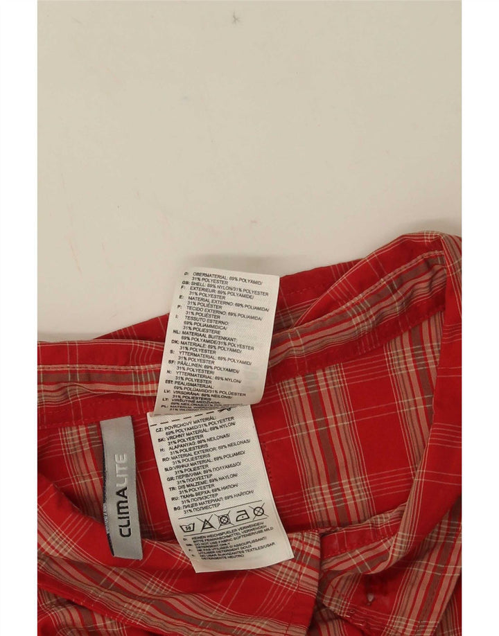 Adidas Herren Climalite Kurzarmhemd 2XL Rot kariert Polyamid