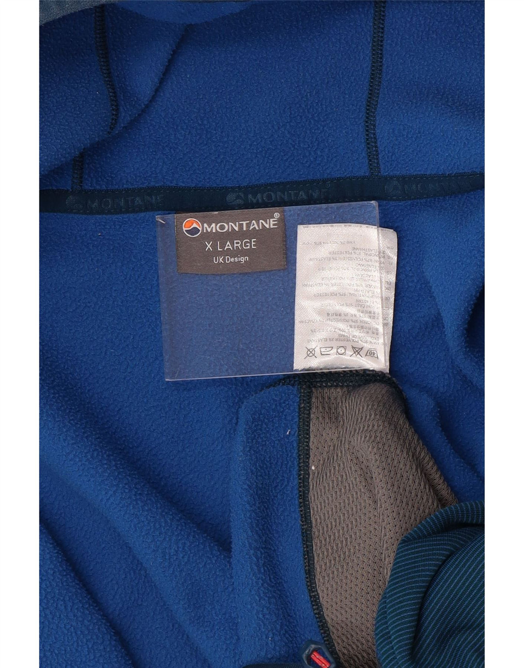 MONTANE Herren-Kapuzenpullover mit Reißverschluss, XL, blaues Nadelstreifen-Polyester