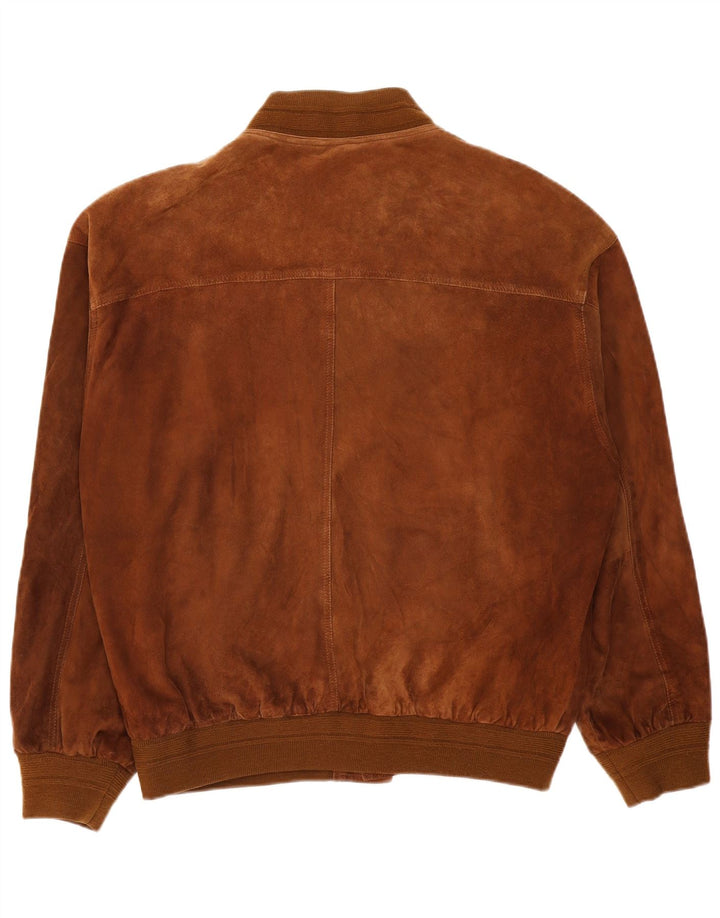 Vintage Herren Bomber Wildlederjacke IT 58 4XL Braunes Leder