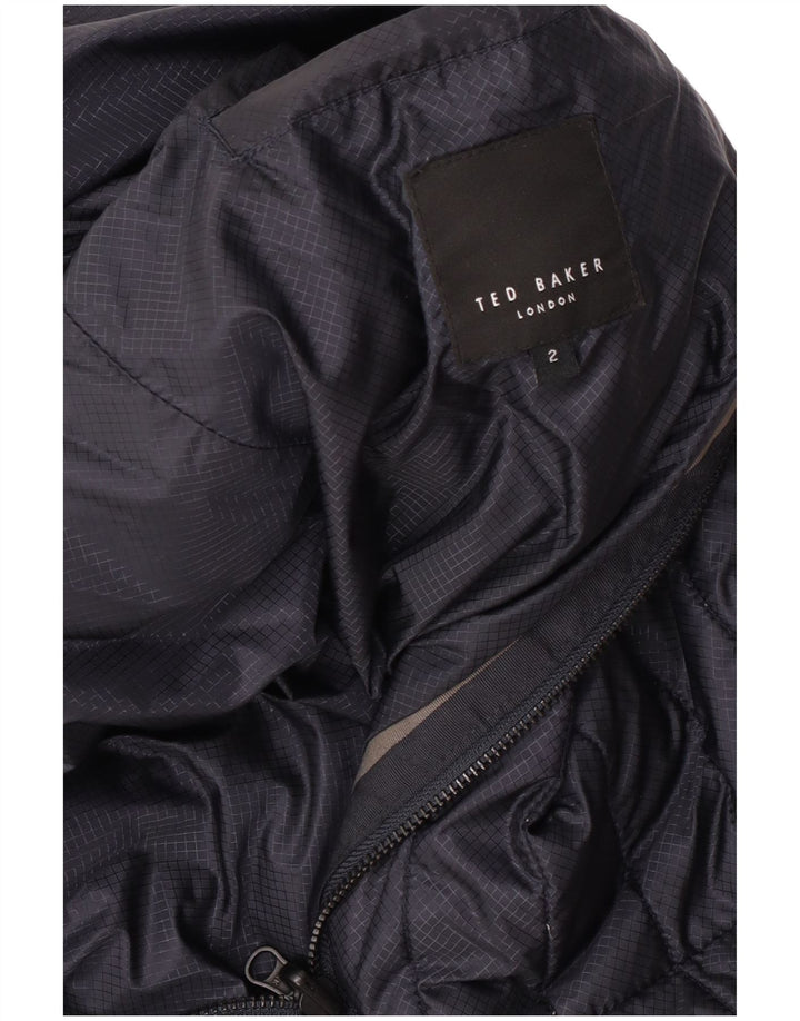 Ted Baker Damen-Übergröße, wattierte Jacke, Größe 2, klein, Marineblau