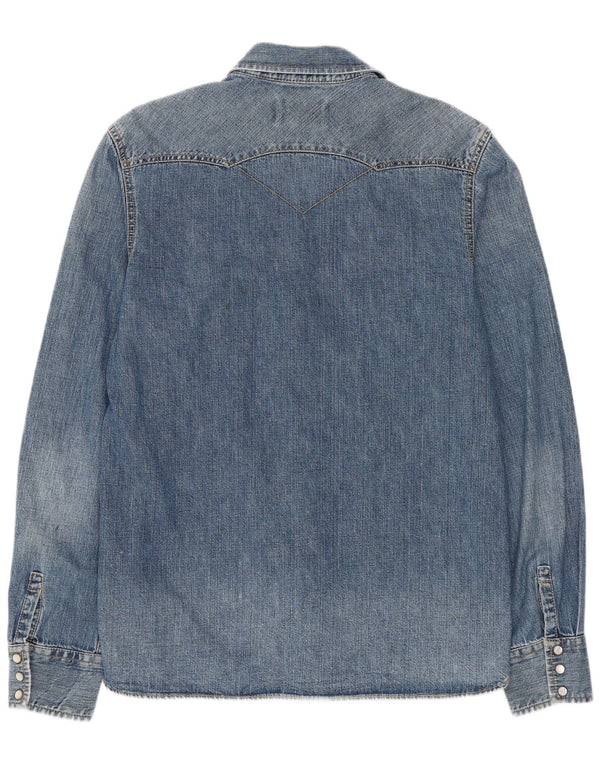 Levi's Herren-Western-Jeanshemd aus mittelblauer Baumwolle