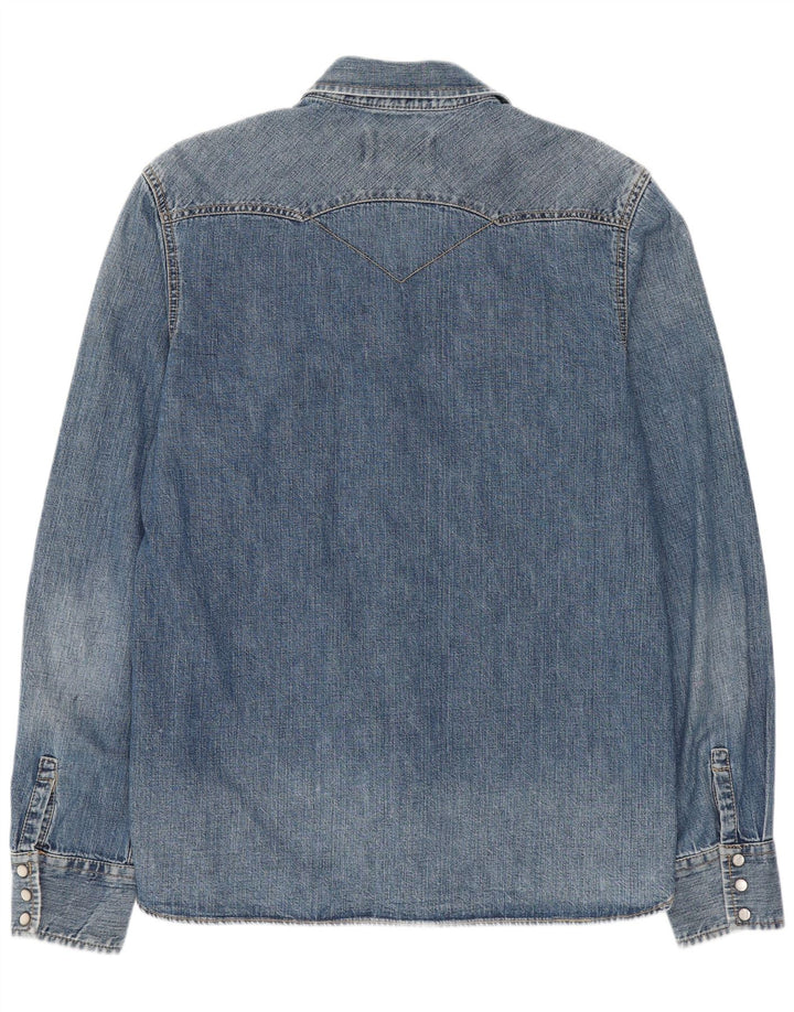 Levi's Herren-Western-Jeanshemd aus mittelblauer Baumwolle