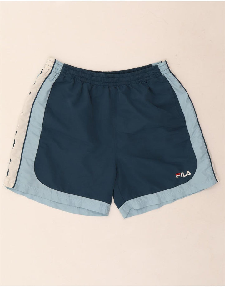 Fila Herren Graphic Sport Shorts XL Marineblaues Colourblock-Polyester