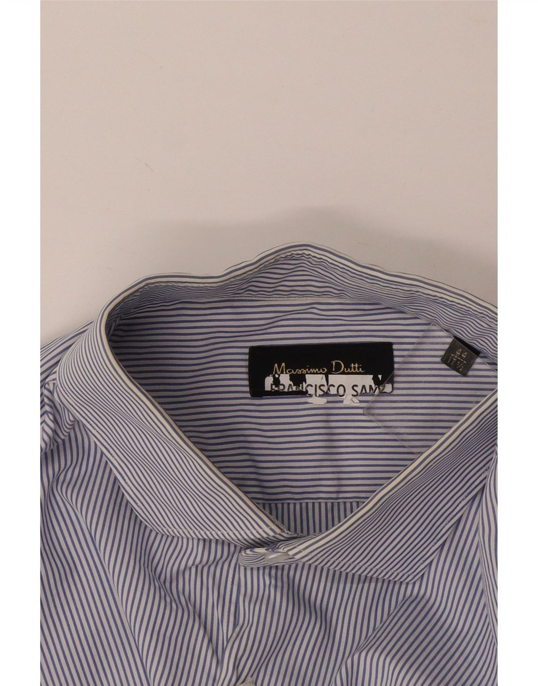Massimo Dutti Herrenhemd Größe 44 17 1/2 XL Blauer Nadelstreifen