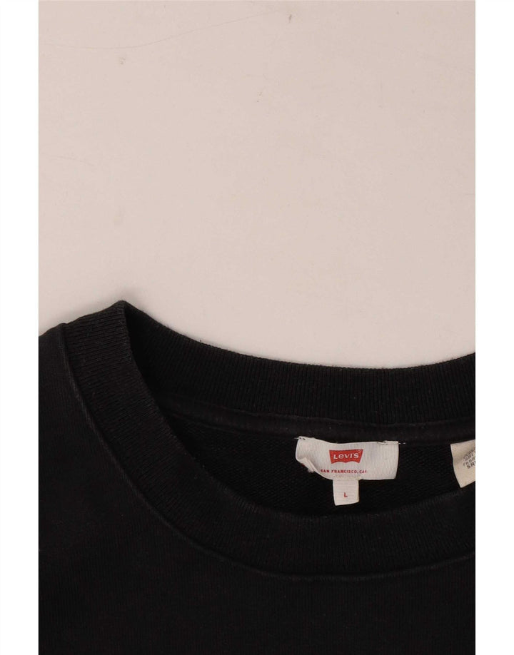 Levi's Damen Crop Oversized Sweatshirt Pullover UK 16 Large Grau gestreift